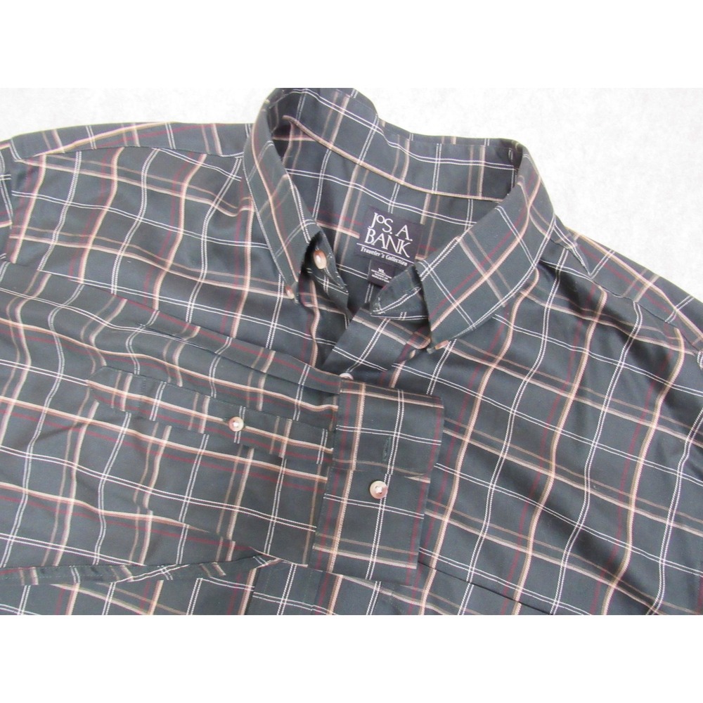 Jos. A. Bank Travelers Collection Mens XL Green Plaid Button Down Shirt 1062-230